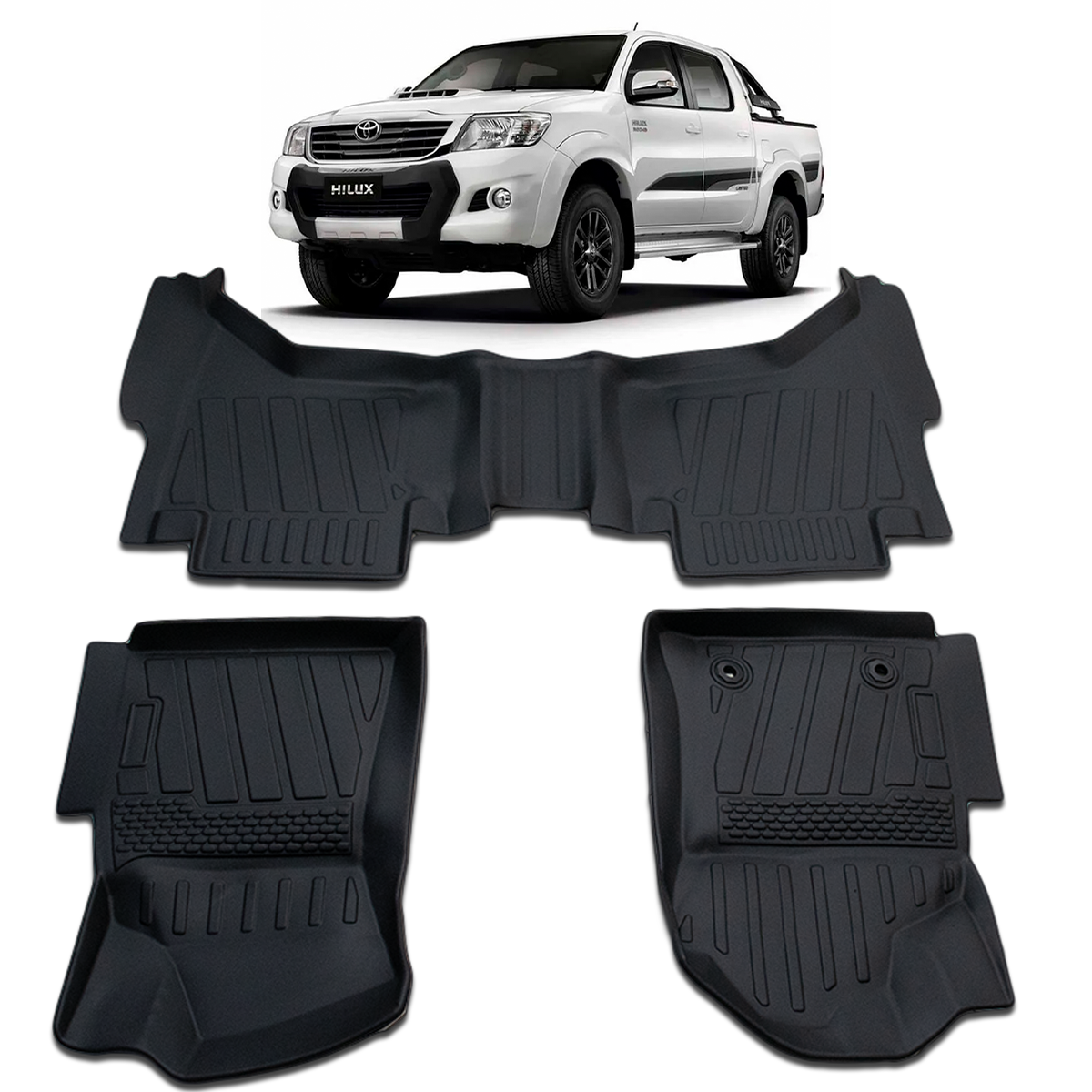 Tapete Bandeja TPE para Toyota Hilux 2006 a 2015 Cabine Dupla